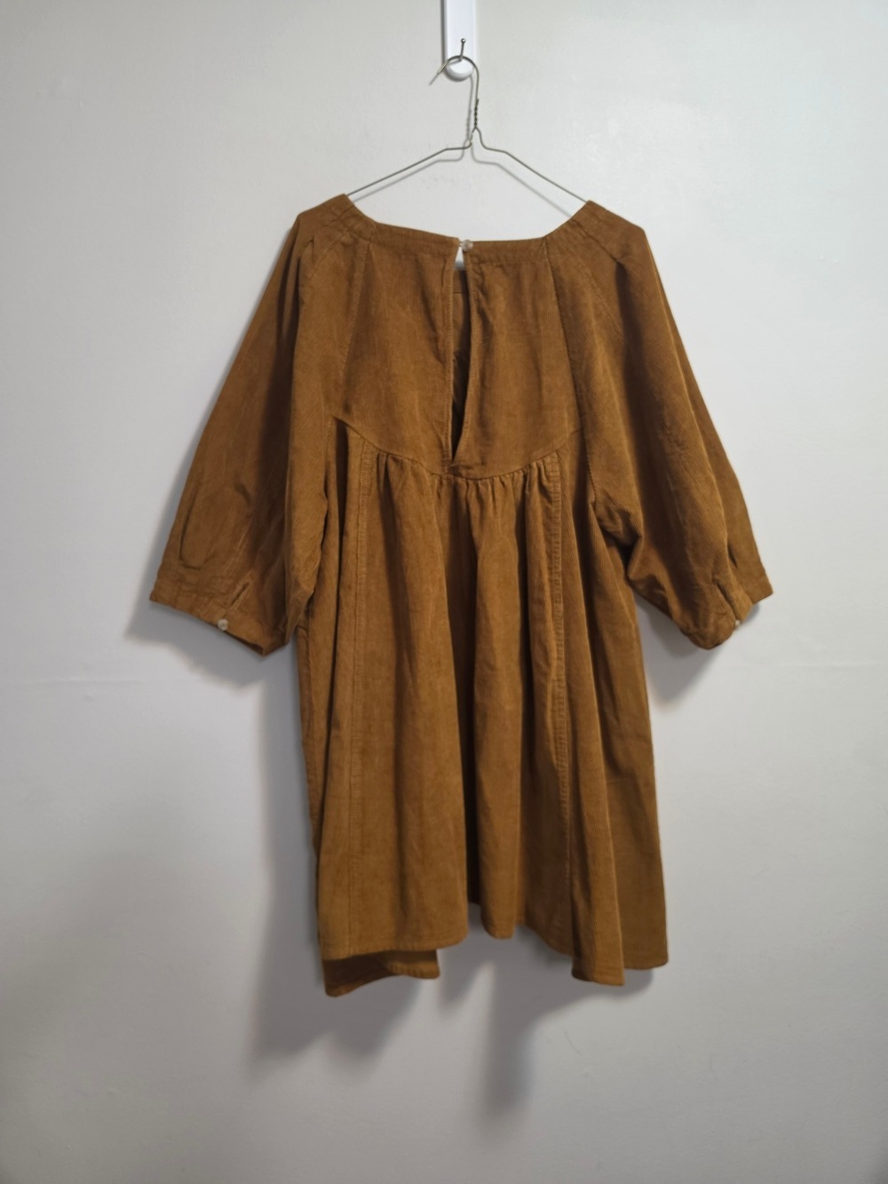 Free People Corduroy Tunic Top in Camel Brown 100% Cotton - Picture 7 of 11